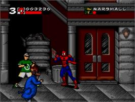 In game image of Spider-Man & Venom: Maximum Carnage on the Sega Nomad.