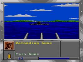 In game image of Super Battleship - The Classic Naval Combat Game on the Sega Nomad.