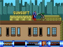 In game image of Superman - The Man Of Steel on the Sega Nomad.