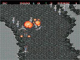 In game image of Task Force Harrier EX on the Sega Nomad.