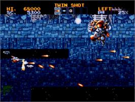 In game image of Thunder Force 4 on the Sega Nomad.