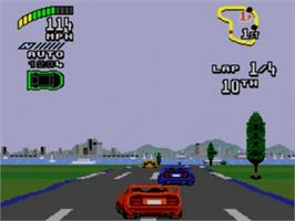 In game image of Top Gear 2 on the Sega Nomad.