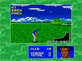 In game image of Top Pro Golf on the Sega Nomad.