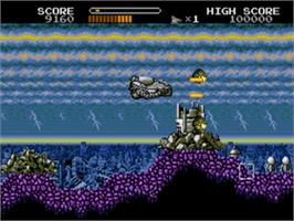 In game image of Uchuu Senkan Gomora on the Sega Nomad.