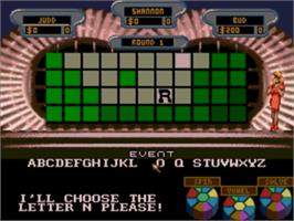 In game image of Wheel Of Fortune on the Sega Nomad.