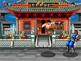 In game image of World Heroes on the Sega Nomad.