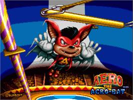 Title screen of Aero The Acro-bat on the Sega Nomad.