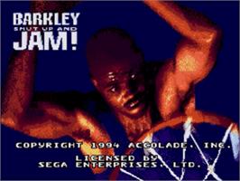 Title screen of Barkley: Shut Up and Jam on the Sega Nomad.