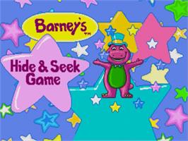 Title screen of Barney's Hide and Seek Game on the Sega Nomad.