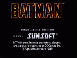 Title screen of Batman on the Sega Nomad.