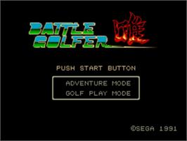Title screen of Battle Golfer Yui on the Sega Nomad.