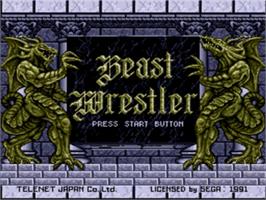 Title screen of Beast Wrestler on the Sega Nomad.