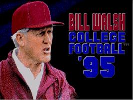 Title screen of Bill Walsh College Football '95 on the Sega Nomad.