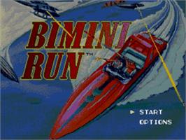 Title screen of Bimini Run on the Sega Nomad.