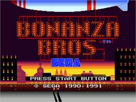 Title screen of Bonanza Bros. on the Sega Nomad.
