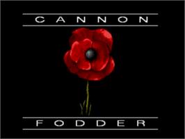 Title screen of Cannon Fodder on the Sega Nomad.