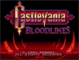 Title screen of Castlevania Bloodlines on the Sega Nomad.
