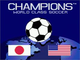 Title screen of Champions World Class Soccer on the Sega Nomad.
