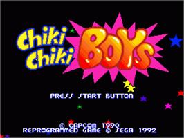 Title screen of Chiki Chiki Boys on the Sega Nomad.