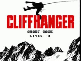 Title screen of Cliffhanger on the Sega Nomad.