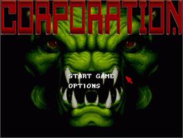 Title screen of Corporation on the Sega Nomad.