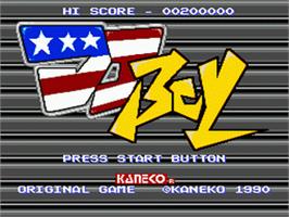 Title screen of DJ Boy on the Sega Nomad.