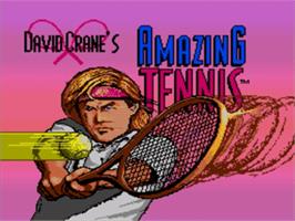 Title screen of David Crane's Amazing Tennis on the Sega Nomad.