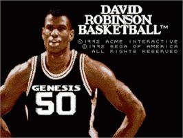 Title screen of David Robinson Basketball on the Sega Nomad.