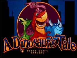 Title screen of Dinosaur's Tale, A on the Sega Nomad.