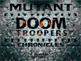 Title screen of Doom Troopers on the Sega Nomad.