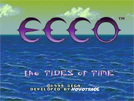 Title screen of Ecco - The Tides of Time on the Sega Nomad.