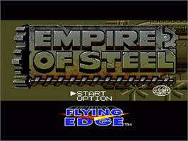 Title screen of Empire Of Steel on the Sega Nomad.