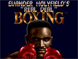 Title screen of Evander Holyfield Boxing on the Sega Nomad.