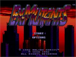 Title screen of Ex-Mutants on the Sega Nomad.