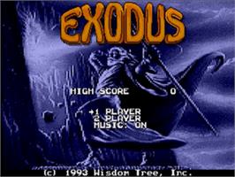 Title screen of Exodus: Journey to the Promised Land on the Sega Nomad.