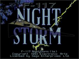 Title screen of F-117 Stealth Operation - Night Storm on the Sega Nomad.