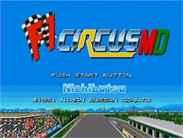 Title screen of F1 Circus Md on the Sega Nomad.