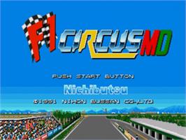 Title screen of F1 Hero MD on the Sega Nomad.