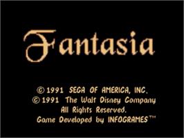 Title screen of Fantasia - Mickey Mouse Magic on the Sega Nomad.