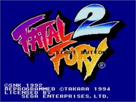 Title screen of Fatal Fury 2 / Garou Densetsu 2 - arata-naru tatakai on the Sega Nomad.