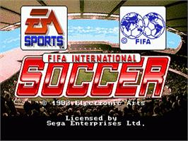 Title screen of Fifa International Soccer on the Sega Nomad.