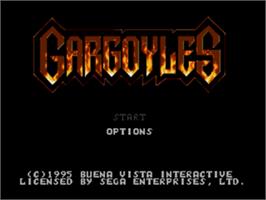 Title screen of Gargoyles on the Sega Nomad.