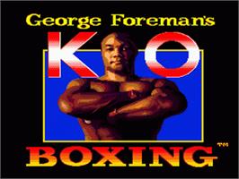 Title screen of George Foreman's KO Boxing on the Sega Nomad.