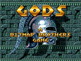 Title screen of Gods on the Sega Nomad.