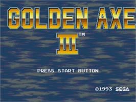 Title screen of Golden Axe 3 on the Sega Nomad.