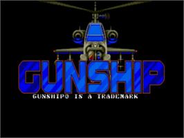 Title screen of Gunship on the Sega Nomad.
