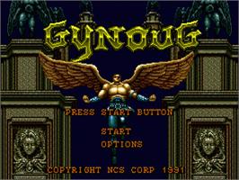 Title screen of Gynoug on the Sega Nomad.