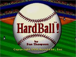 Title screen of Hardball! on the Sega Nomad.