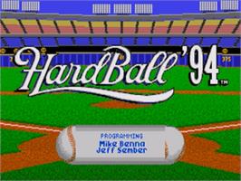 Title screen of Hardball '94 on the Sega Nomad.