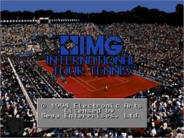 Title screen of Img International Tour Tennis on the Sega Nomad.